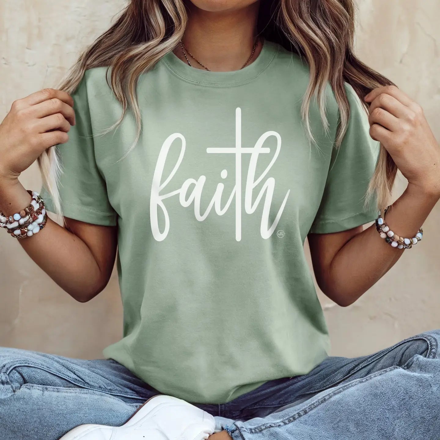 FAITH Short Sleeve Tee Sage