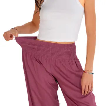 Berry Harem Pants with Pockets