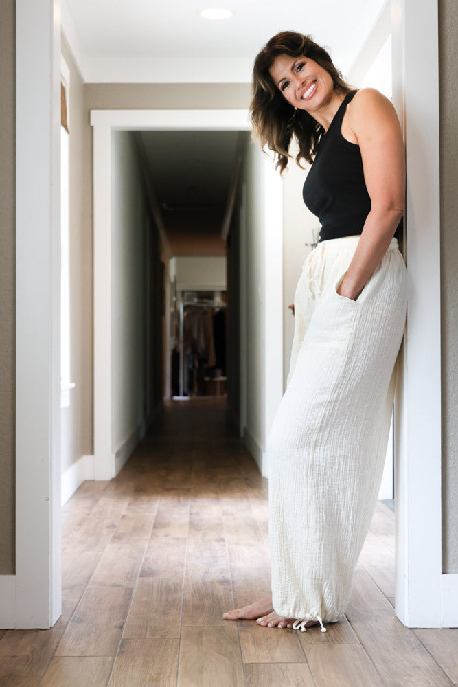 Cream Cargo Pants