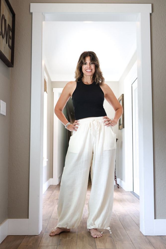 Cream Cargo Pants