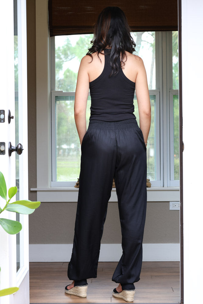 Black Harem Pants with Pockets