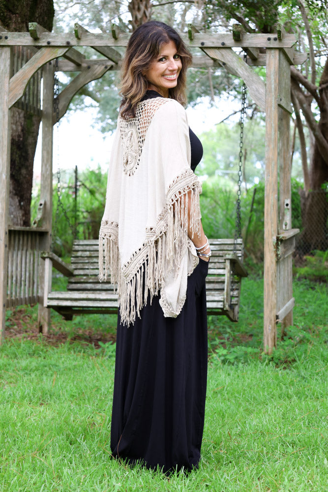 Macramé Kimono - Mocha