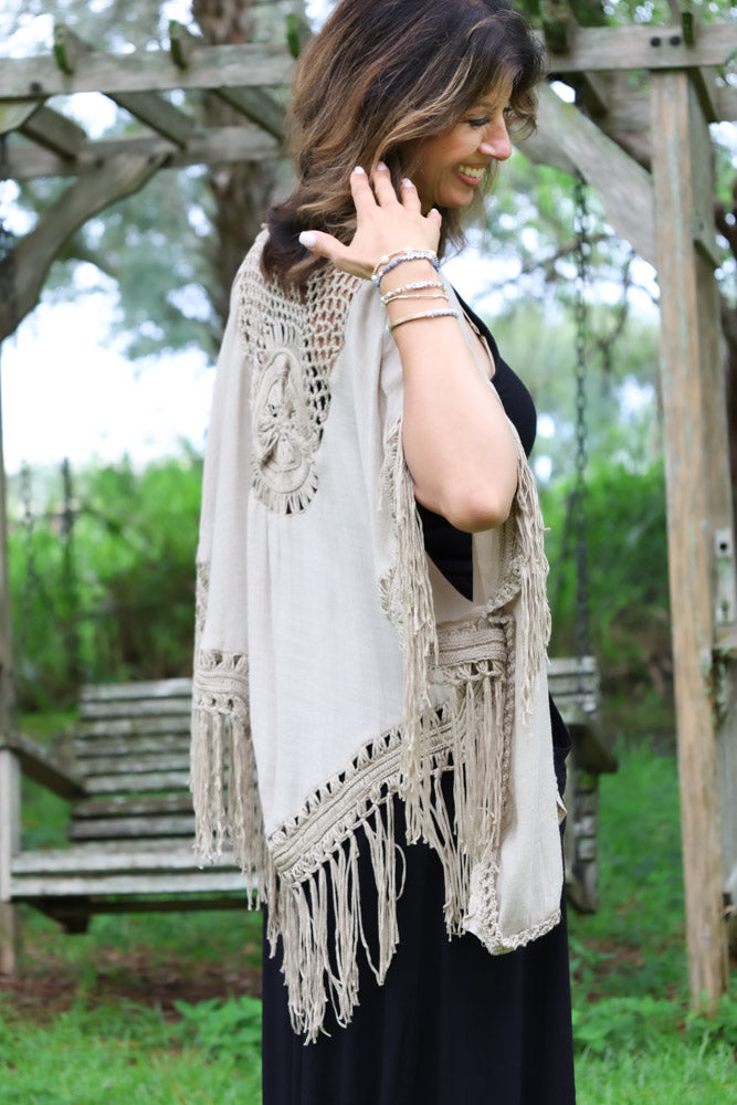 Macramé Kimono - Mocha