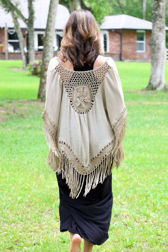 Macramé Kimono - Mocha