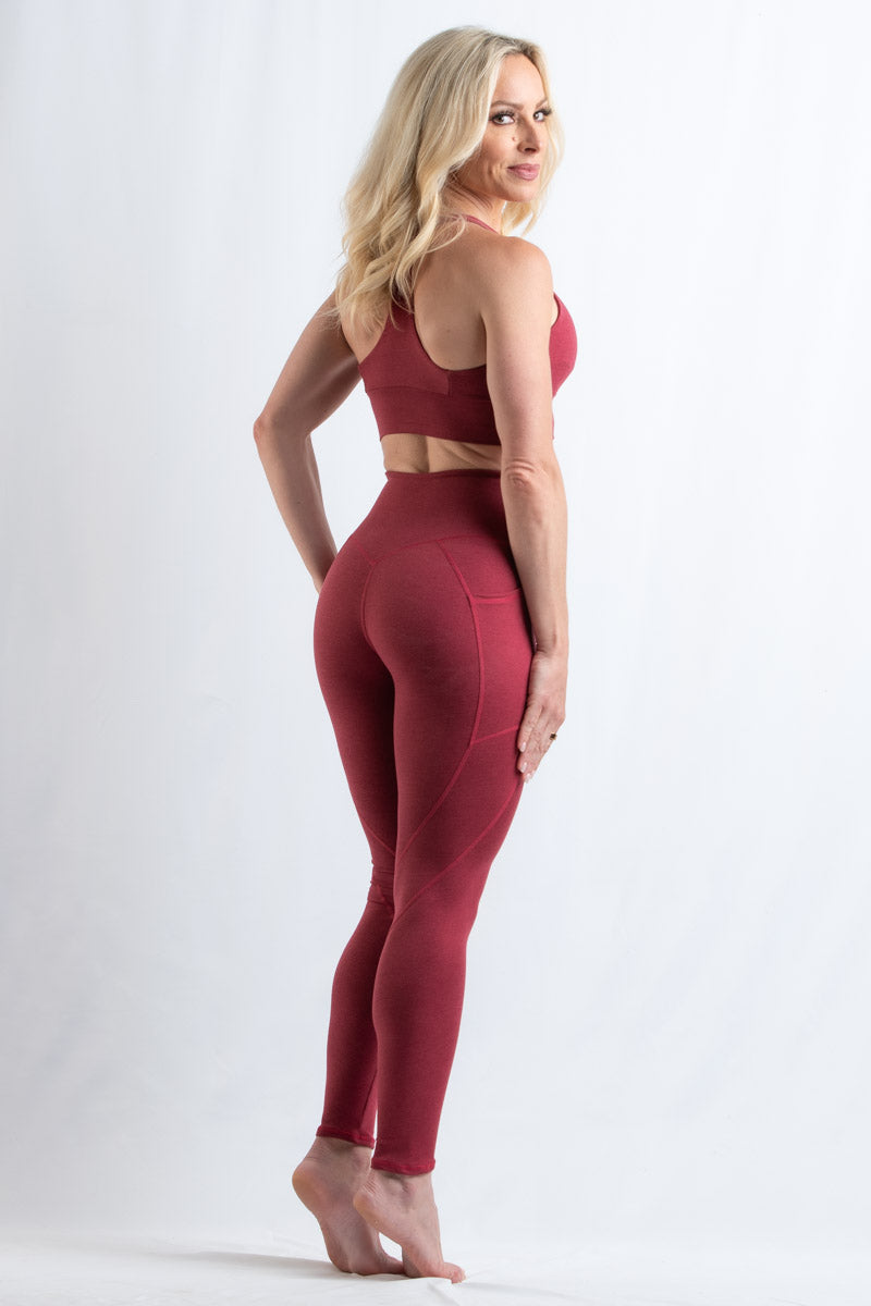 Leggings with Pockets - Cranberry
