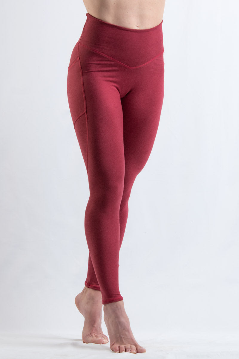 Leggings with Pockets - Cranberry