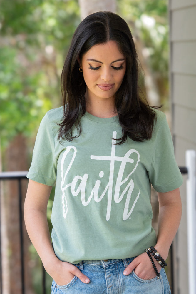 FAITH Short Sleeve Tee Sage
