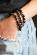 Cross Blk Bead/Hematite Bracelet